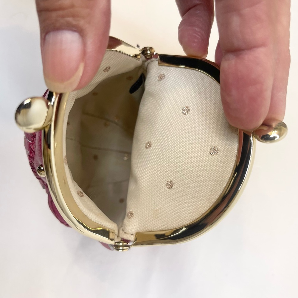 Kate Spade Rare Vintage Hedgehog Leather Coin Purse Berry Pink Collectors Item - Picture 10 of 10